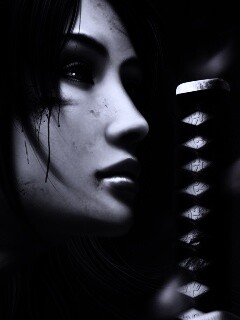 Японка с катаной обои