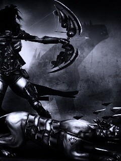 Лучница с боевым псмо обои