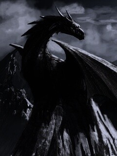 Дракон на вершине скалы обои