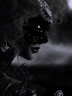 Девушка в карнавальной маске обои