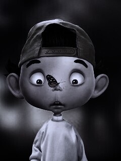 Бабочка на носу обои