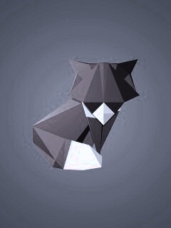 Origami fox обои