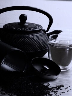 Черный чайный набор обои