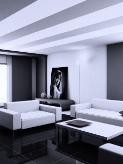 Белая гостинная обои