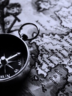 Компас и карта обои