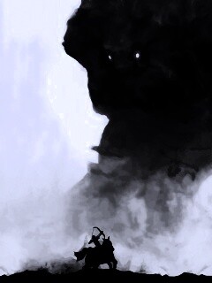 Всадник и огромный голем обои