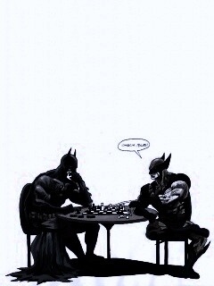 Бэтмен и Расомаха играют в шахматы обои