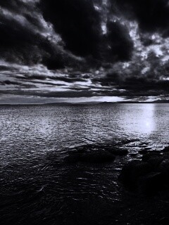 Красивый вид на вечернее море обои