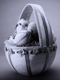 Пасхальная корзина с яйцами обои