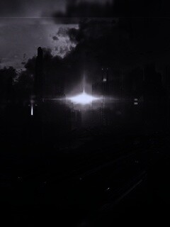 Закат в инопланетном городе обои