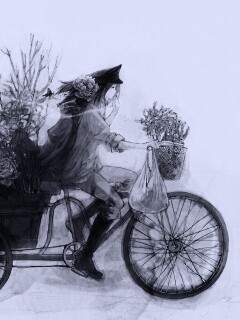 Развозчик цветов в пастельных тонах обои