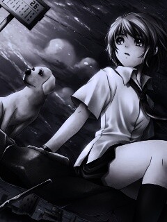 Девочка с собакой обои