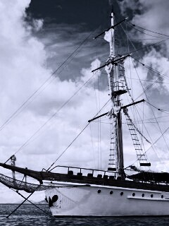 Белый парусник обои