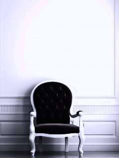 красное кресло в белой комнате обои