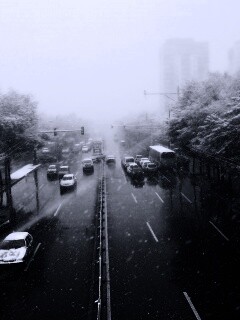 Снегопад в токио обои