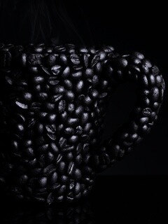 Кружка из кофейных зерен обои