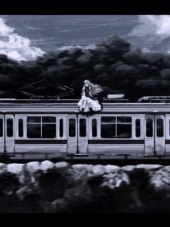 Девушка на крыше поезда обои