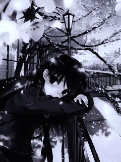 Девушка среди лепестков сакуры обои