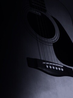 Акустическая гитара в синих тонах обои