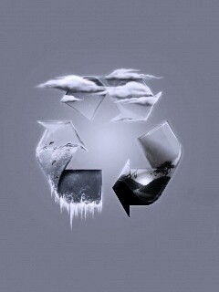 Круговорот воды в природе в значке переработки обои