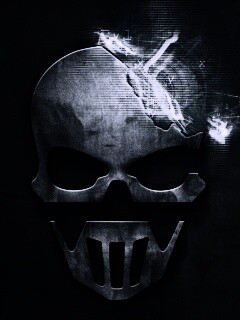 Контур стального черепа обои