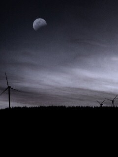 Закат за холмом обои