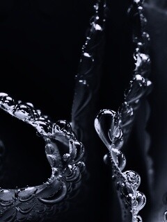 Капельки росы на синих лепестках обои