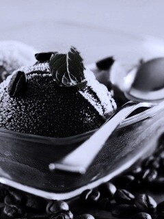 Кофейное мороженое с листиком мяты обои