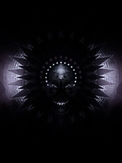 Неоновый череп обои