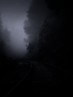 Рельсы уходя в туман обои