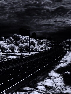 Черно-белое шоссе обои