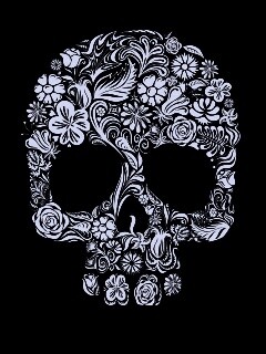 Череп из векторных цветов обои