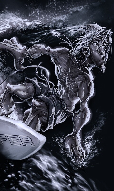 Карикатура на серфера обои