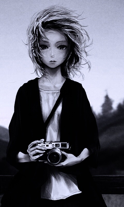 Девушка с фотоаппаратом обои