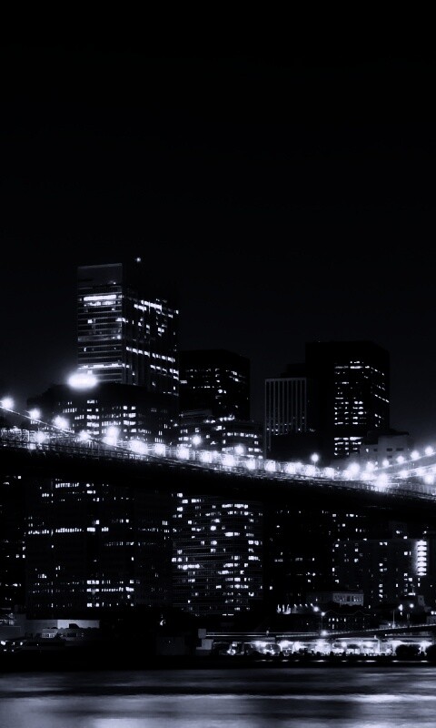 Вид на ночной Нью-Йорк обои