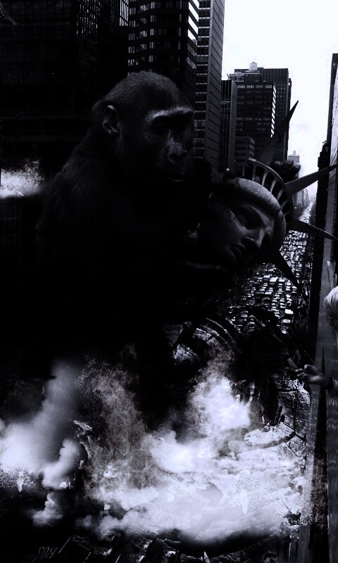 Обезьяна терроизирует Нью-Йорк обои