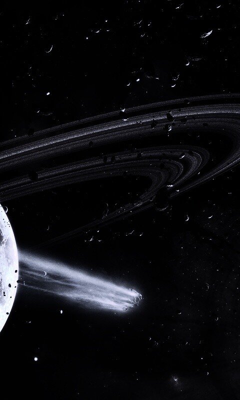 Голубой метеорит и туманность в виде сердца обои