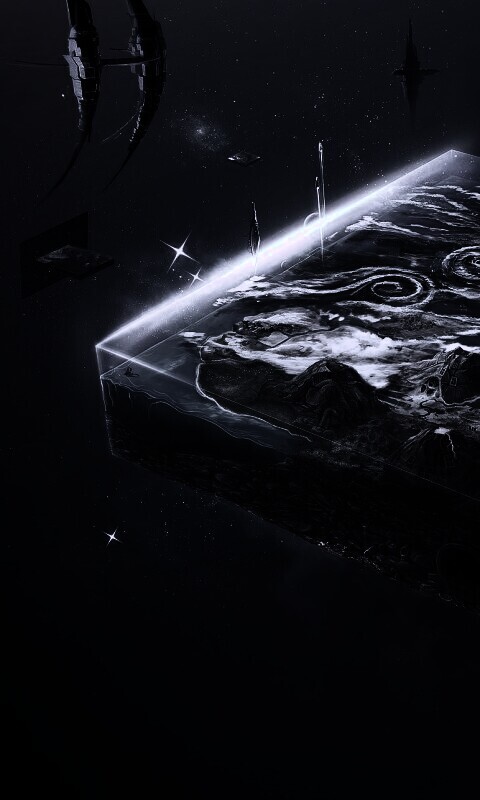 Кубическая земля в вакууме обои