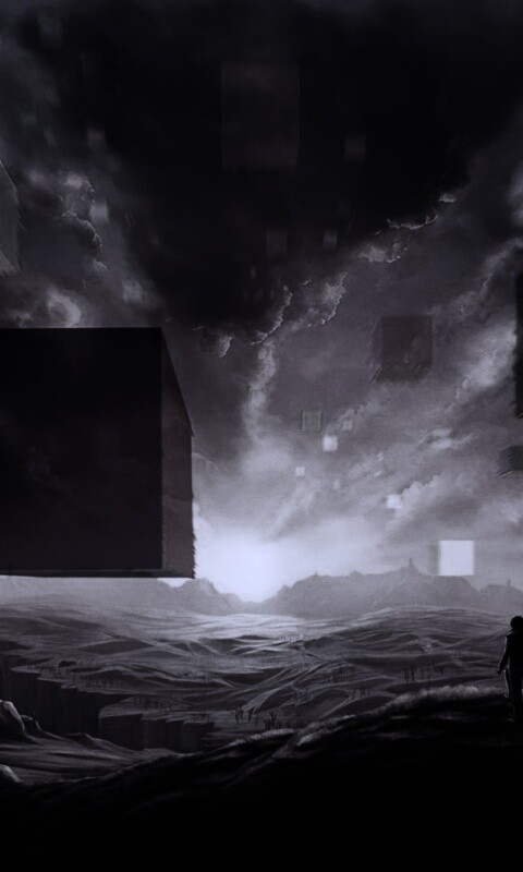 Кубы в небе обои