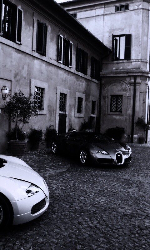 Два Бугатти у дома обои