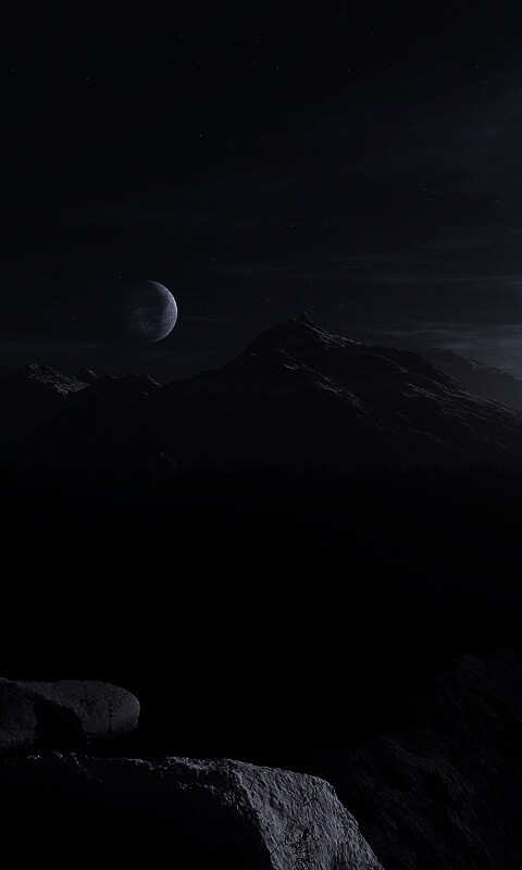 Луна над горами обои