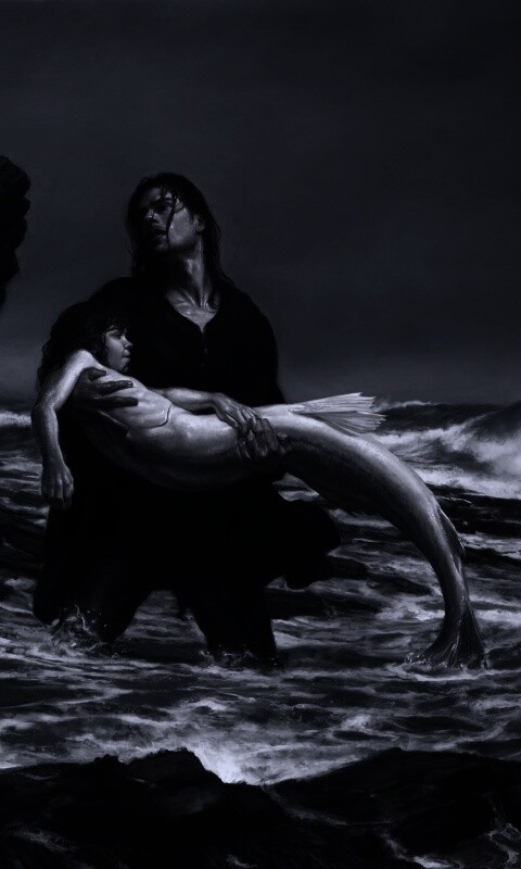 Рыбаки спасают русалку обои