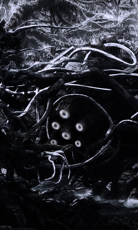 Космический корабль в джунгялх обои