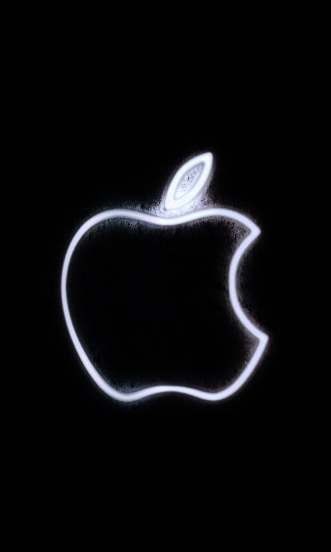 Неоновое лого Эпл обои
