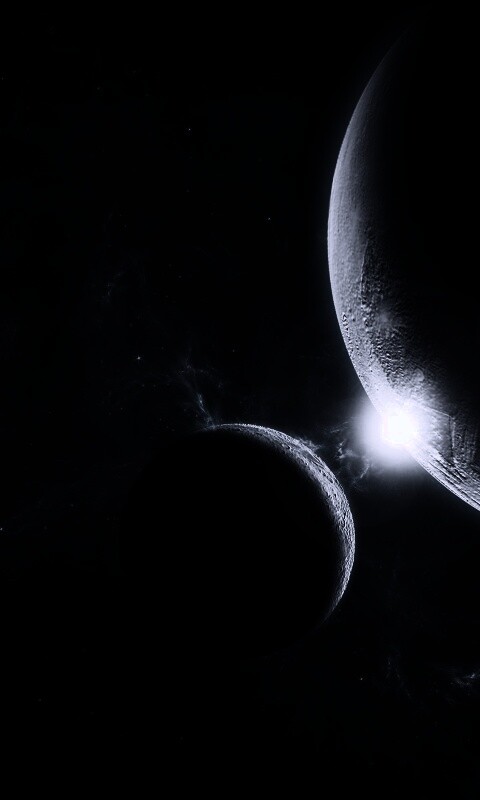 Планета и спутник обои