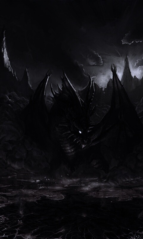 Дракон в лаве обои