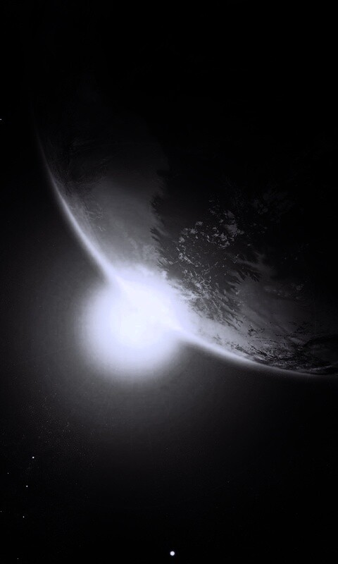 Солнце выглядывает из-за планеты обои