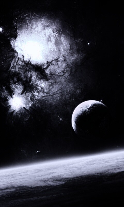 Черный космический туман обои