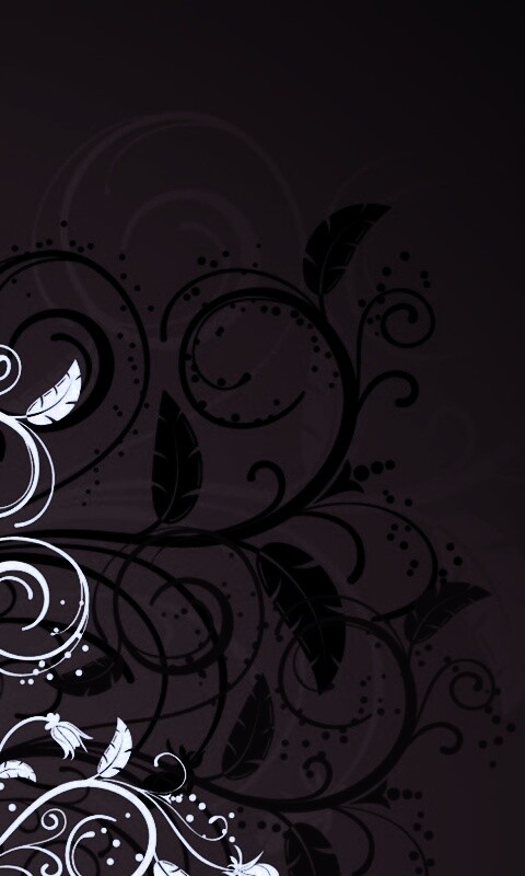 Черно-белые листики на красном фоне обои