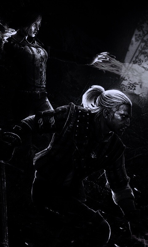 Геральт и Трисс в бою обои